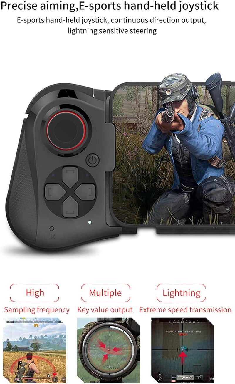 Wireless Mobile Gaming Controller for iPhone, Android, PC - Gamepad Joystick for iPhone 14/13/12/X, iPad, MacBook, Samsung Galaxy S22/S21/S20, TCL, Tablet, PC - Extended 18+ Hour Battery Life - For COD Mobile, Apex Legends - Direct Play - Black