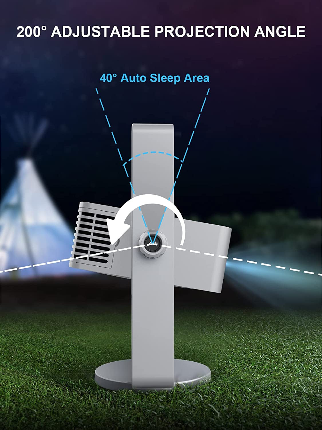 High-Quality Outdoor Projector - 4K Resolution, Auto Focus & Keystone Correction, Dolby Audio, Anti-Direct Eye Protection. Equipped with 2X10W Speakers for Enhanced Bass Effect. Offers 5G Wifi, Bluetooth, USB, and HDMI Connectivity
