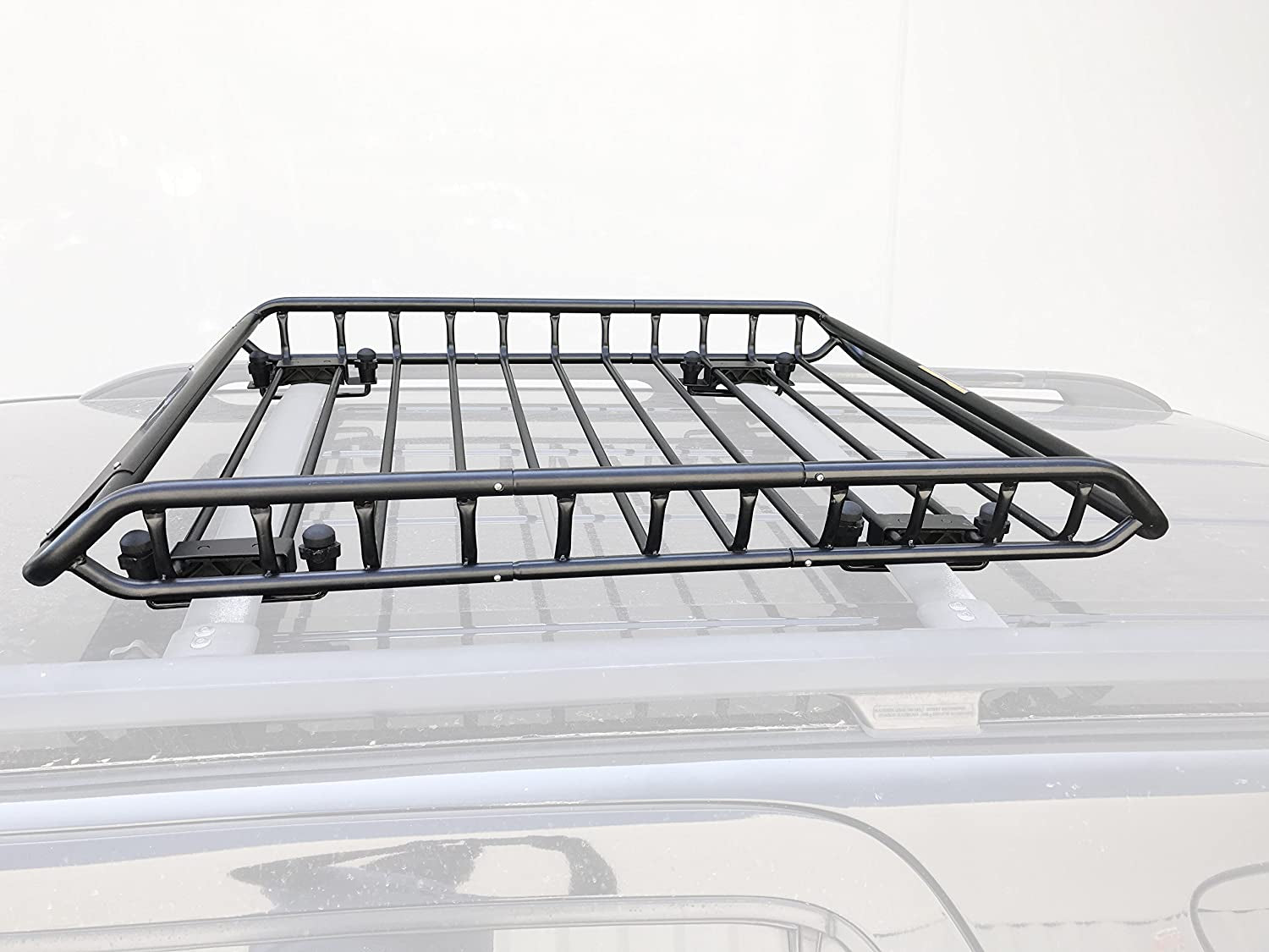  Universal Steel Roof Rack Car Top Cargo Carrier/Basket - 46" X 36" X 4-1/2" - 150 lb Capacity, Black