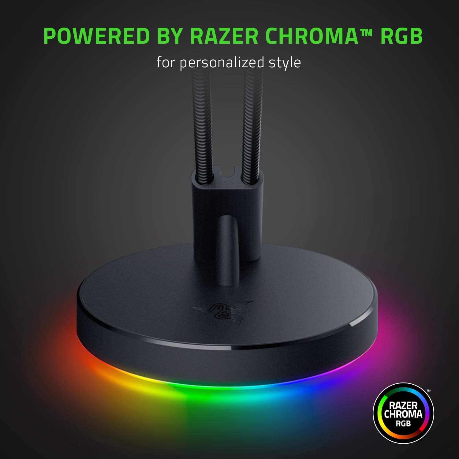Gaming Mouse Bungee V3 Chroma. Enhance your Esports-Level Performance with Drag-Free Wired Mouse Support. Features Weighted Base and Anti-Slip Feet for Stability. Classic Black Design