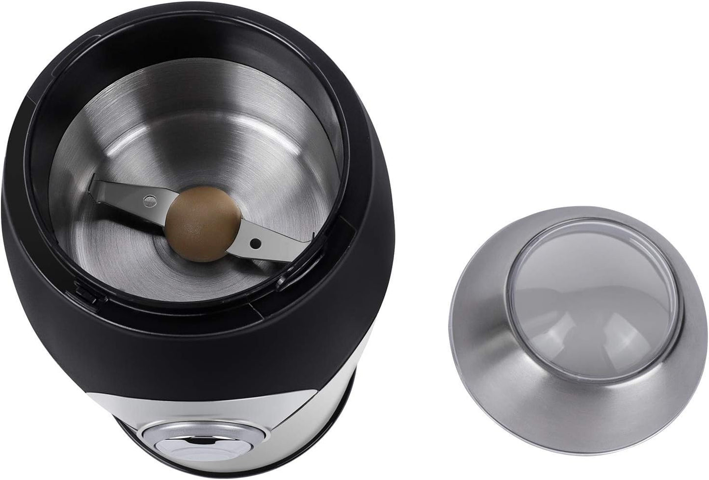 Electric Coffee Grinder - Allows for Coarse, Medium, and Fine Coffee Grinding - 200W Power - Made of Stainless Steel - Suitable for Grinding Coffee and Spices into Powder.