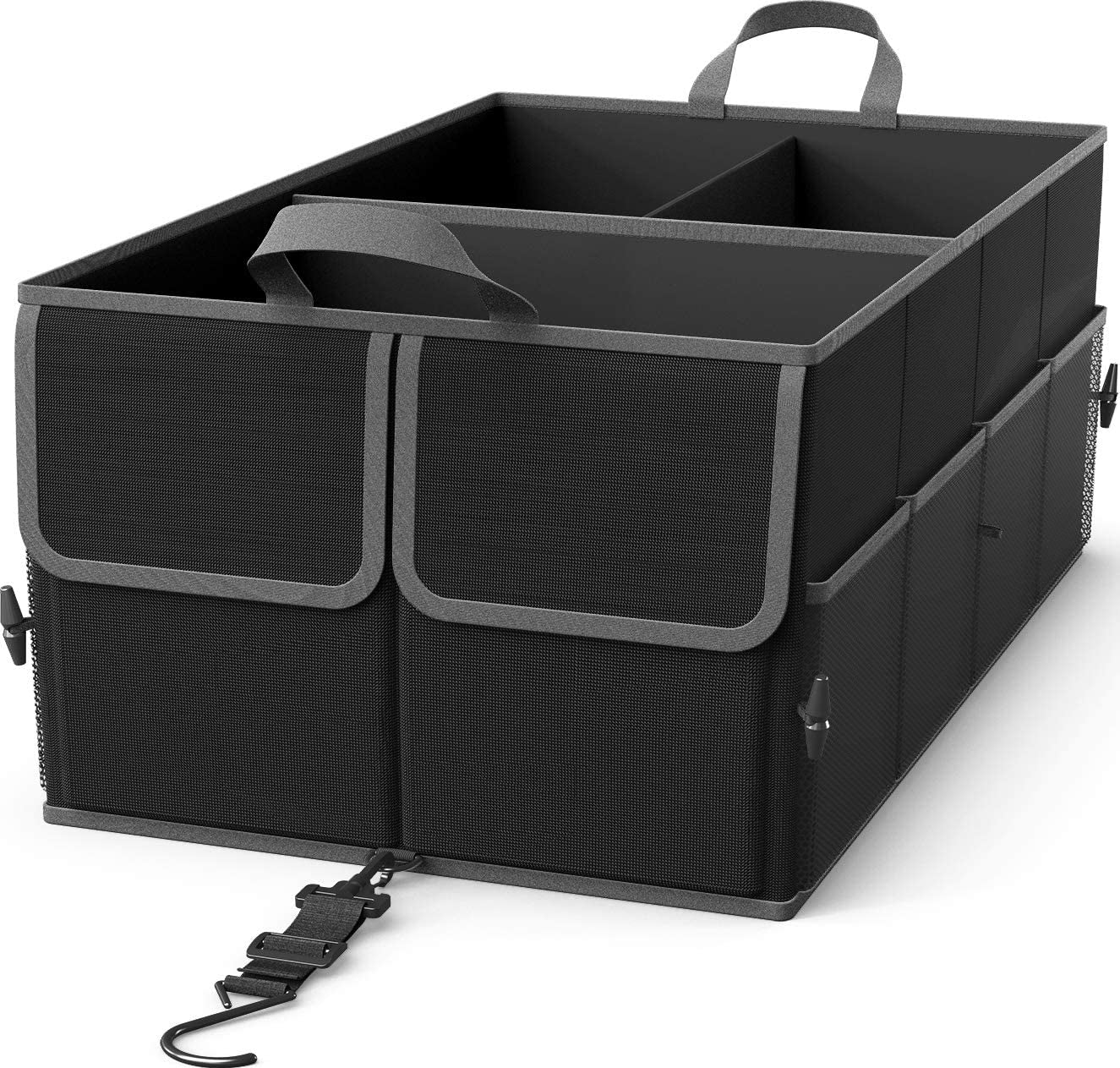 3-Compartment Trunk Cargo Organizer - Black