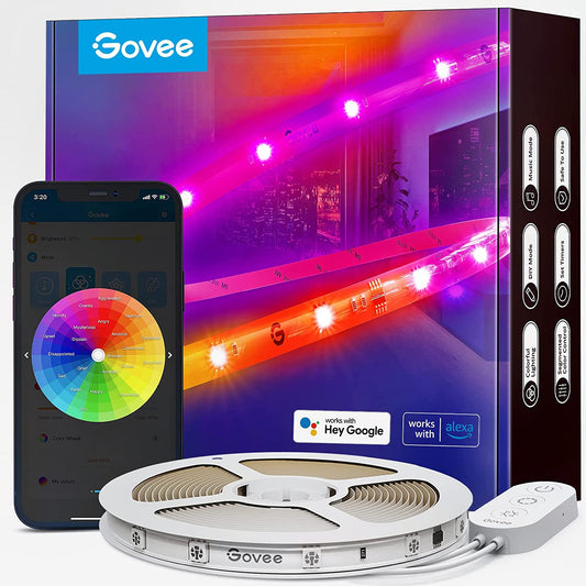 Smart RGBIC LED Strip Lights: 16.4Ft WiFi LED Strips with Alexa and Google Assistant Compatibility, App Control, Segmented DIY, Music Sync, Color Changing LED Lights for Bedroom, Party