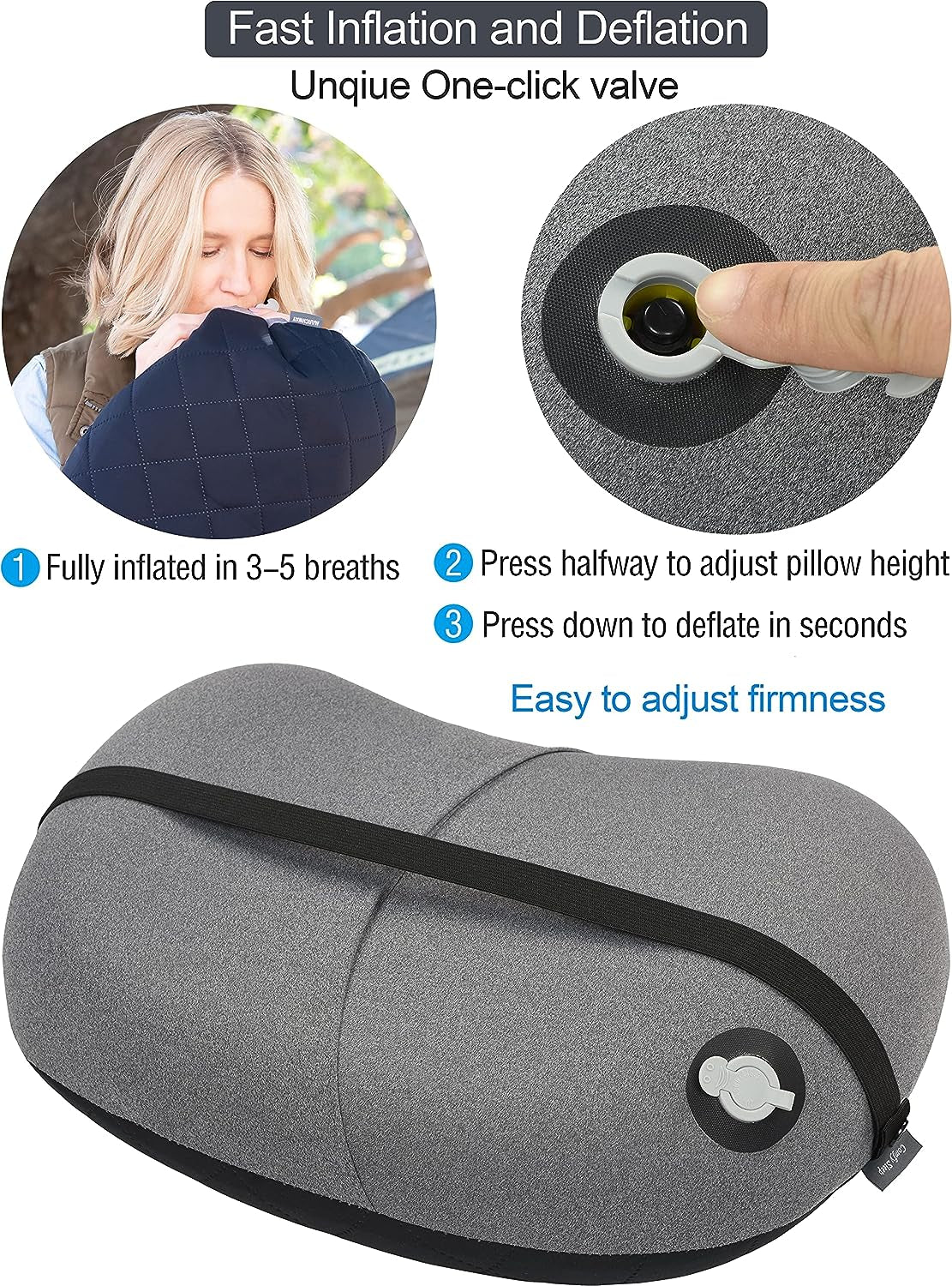 Ultralight Compact Camping Pillow - Black