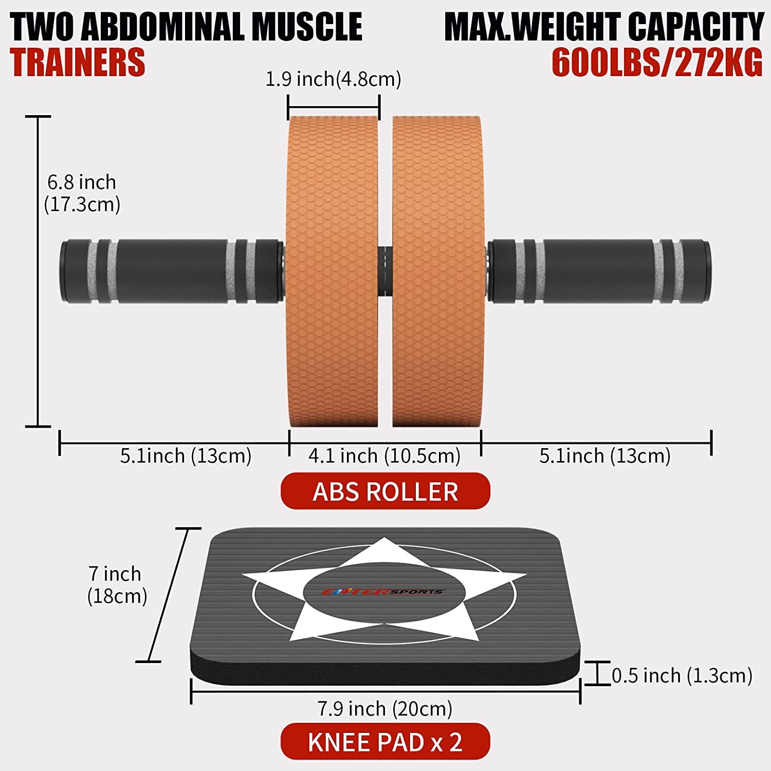 Ab Roller Wheel Set for Core Strength and Muscle Training, with Muscle Roller Stick for Pain Relief and Recovery, Ideal for Home Gym Workouts