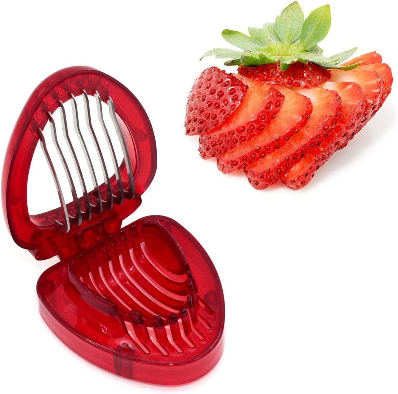 Strawberry Section Slicer - Kitchen Gadget with Stainless Steel Blade for Effortlessly Cutting and Crafting Strawberry Sections, Joie MSC Kitchen Tool for Fruit Slicing