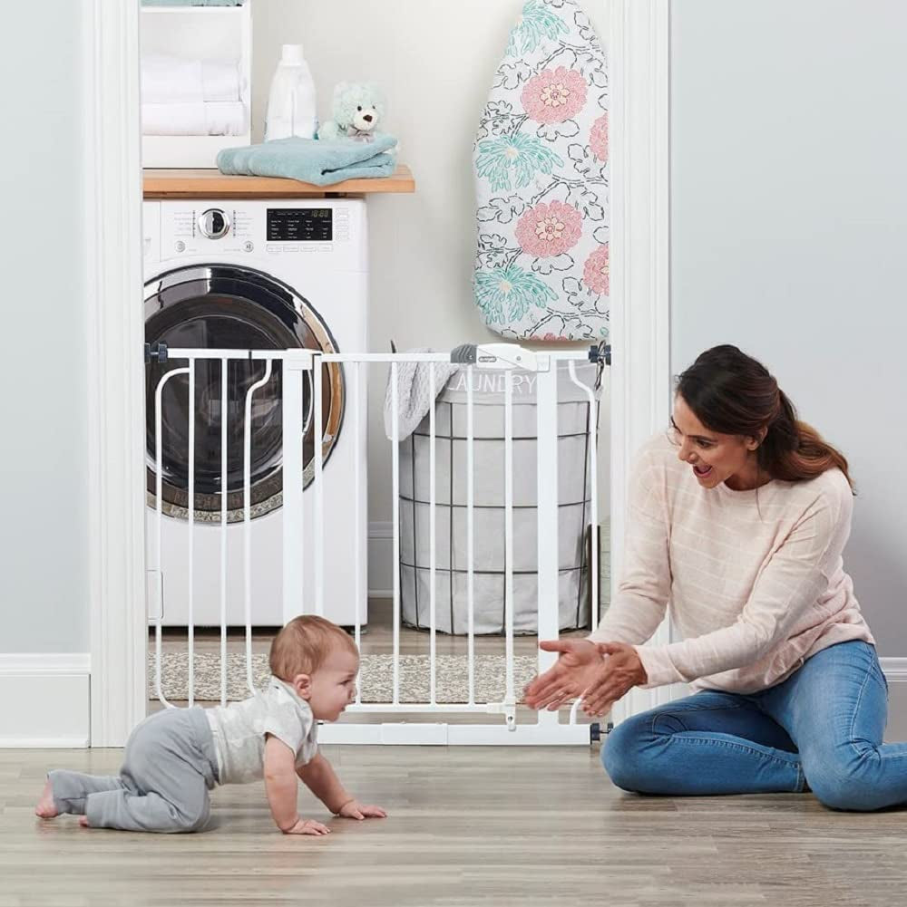 38.5" Extra Wide Baby Gate, With 6-Inch (15.25cm) Extension Kit, 4 Pack Pressure Mount Kit and 4 Pack Wall Mount Kit