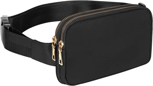 Fanny Pack Lightweight Durable, Small Belt Bag, Waist Bag Waterproof Hip Bag Shoulder Chest Fanny Pack for Running, Travel, Cycling, Hiking,  Black, Small