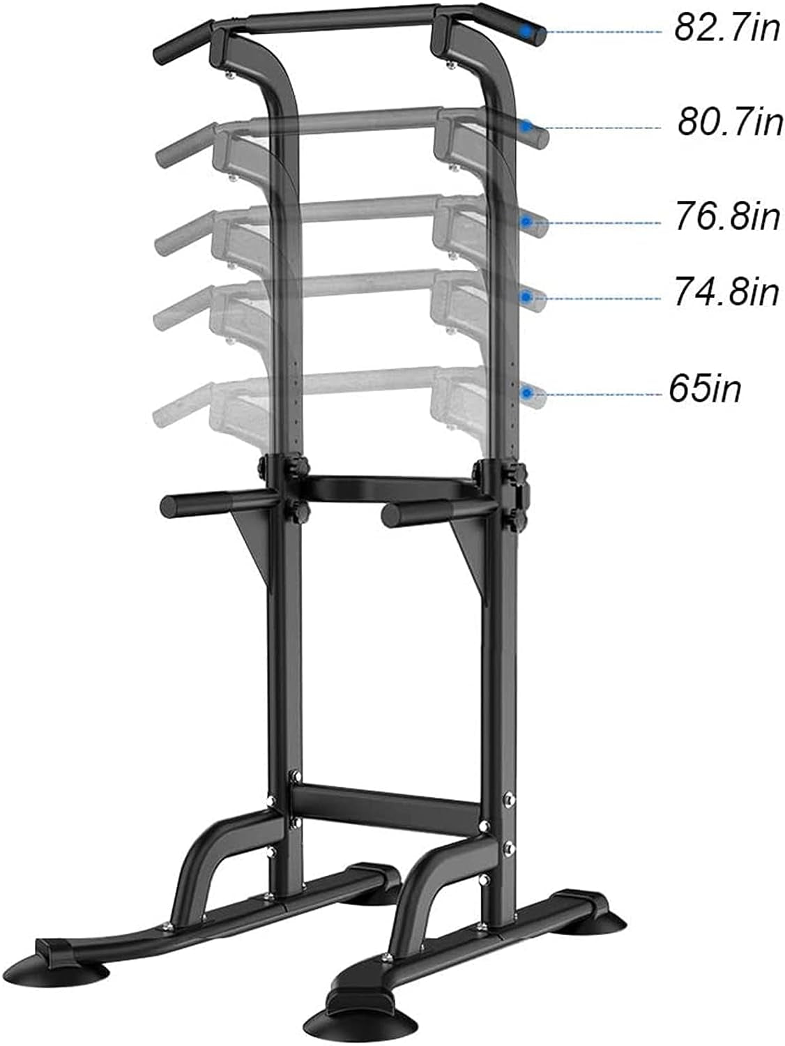 Height Adjustable Pull Up Bar Station - Dip Station Multi-Function Home Gym Equipment Fitness Workout Equipment