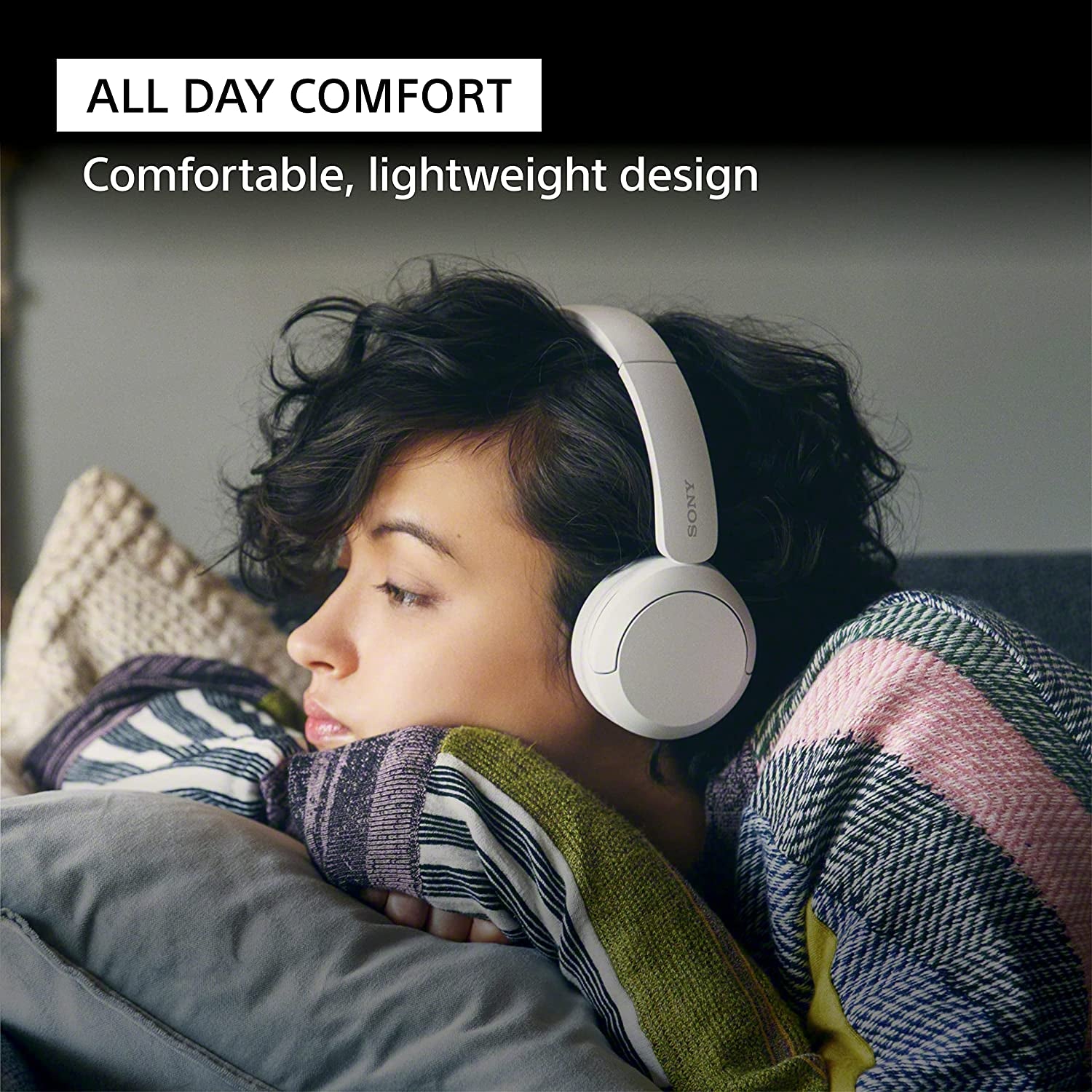 Blue WH-CH520 Wireless Bluetooth On-Ear Headphones with Microphones