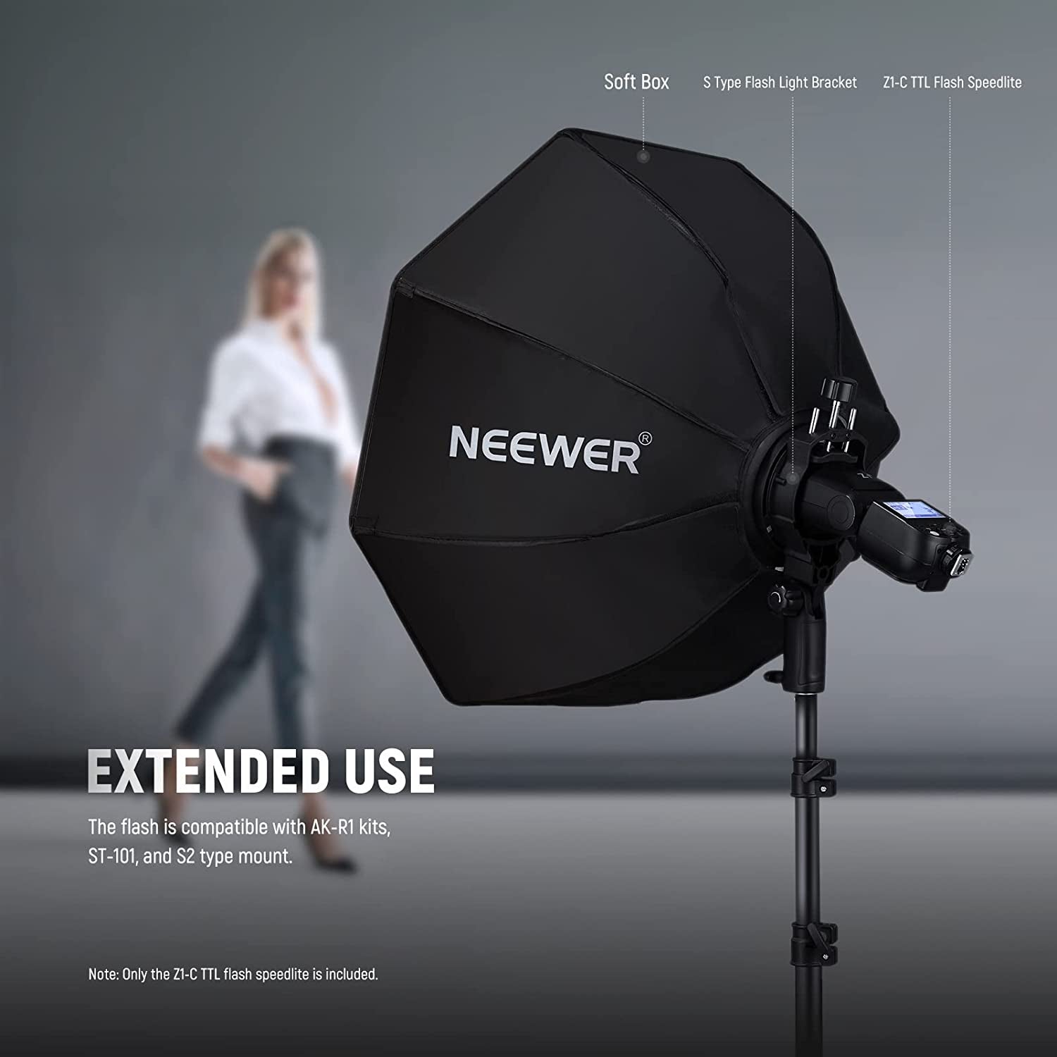 Round Head Flash Speedlite for Canon DSLR Cameras with High-Speed Sync, LED Modeling Lamp, and Long Battery Life