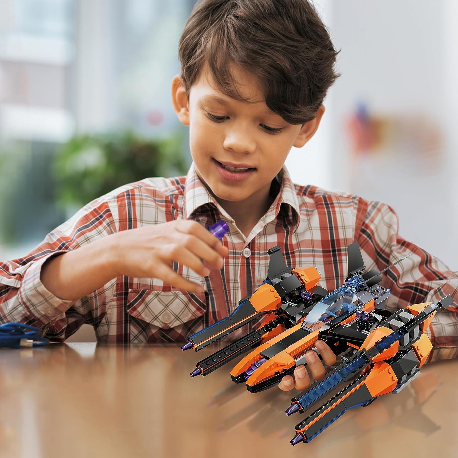 650-Piece STEM Spacecraft Building Block Set - Space Shuttle Toy Building for Kids - Ideal Birthday Gift for Ages 6-12