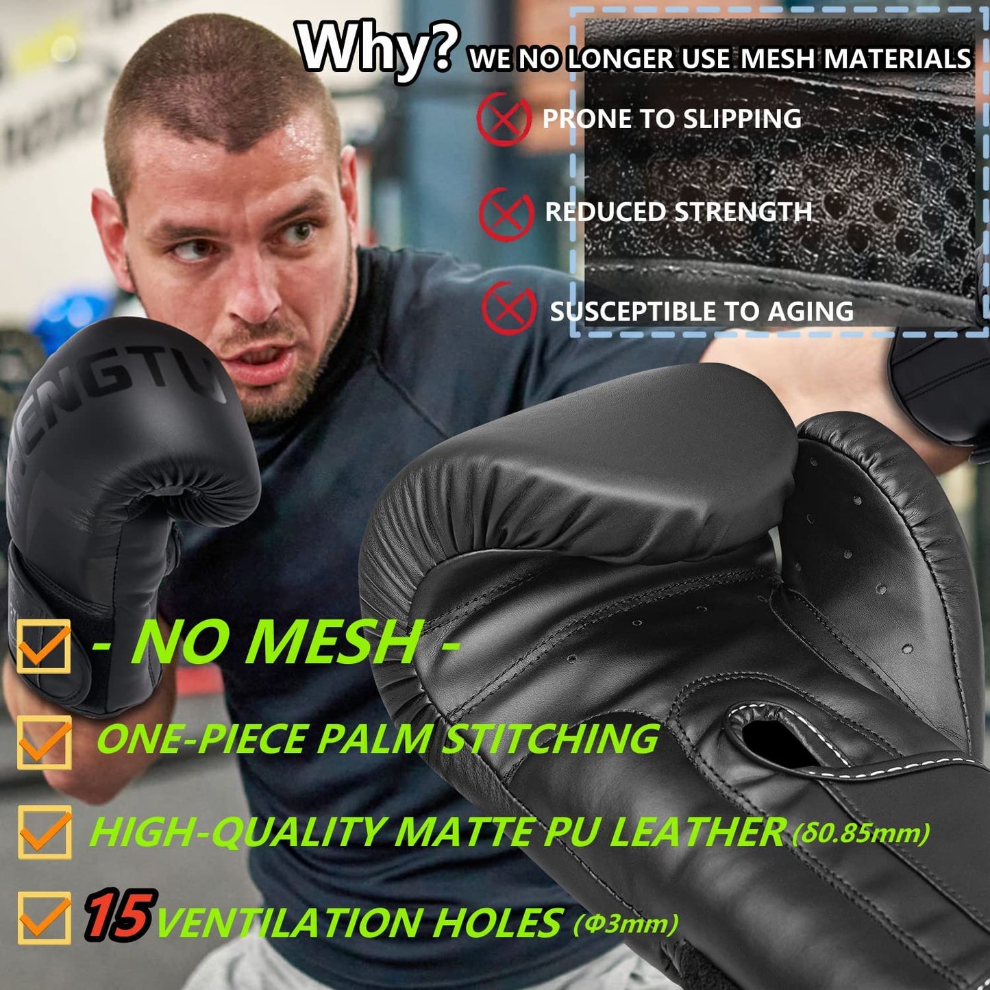  Boxing Gloves for Men & Women - Ideal for Kickboxing, Muay Thai, MMA Sparring and Training