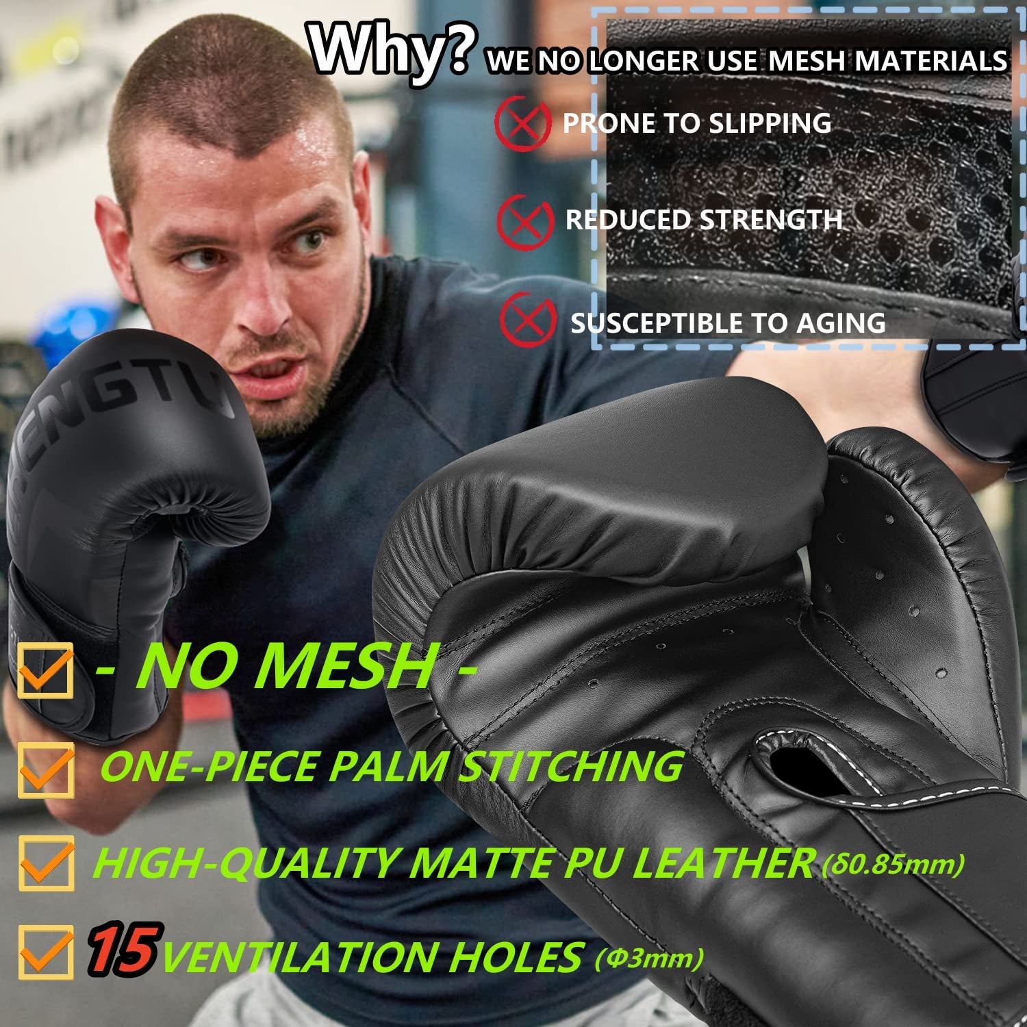  Boxing Gloves for Men & Women - Ideal for Kickboxing, Muay Thai, MMA Sparring and Training