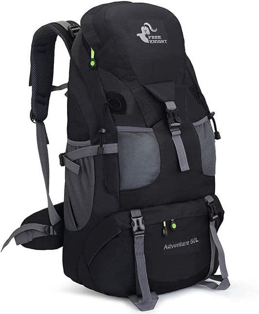 50L Water Resistant Hiking Backpack for Climbing, Camping, and Touring
