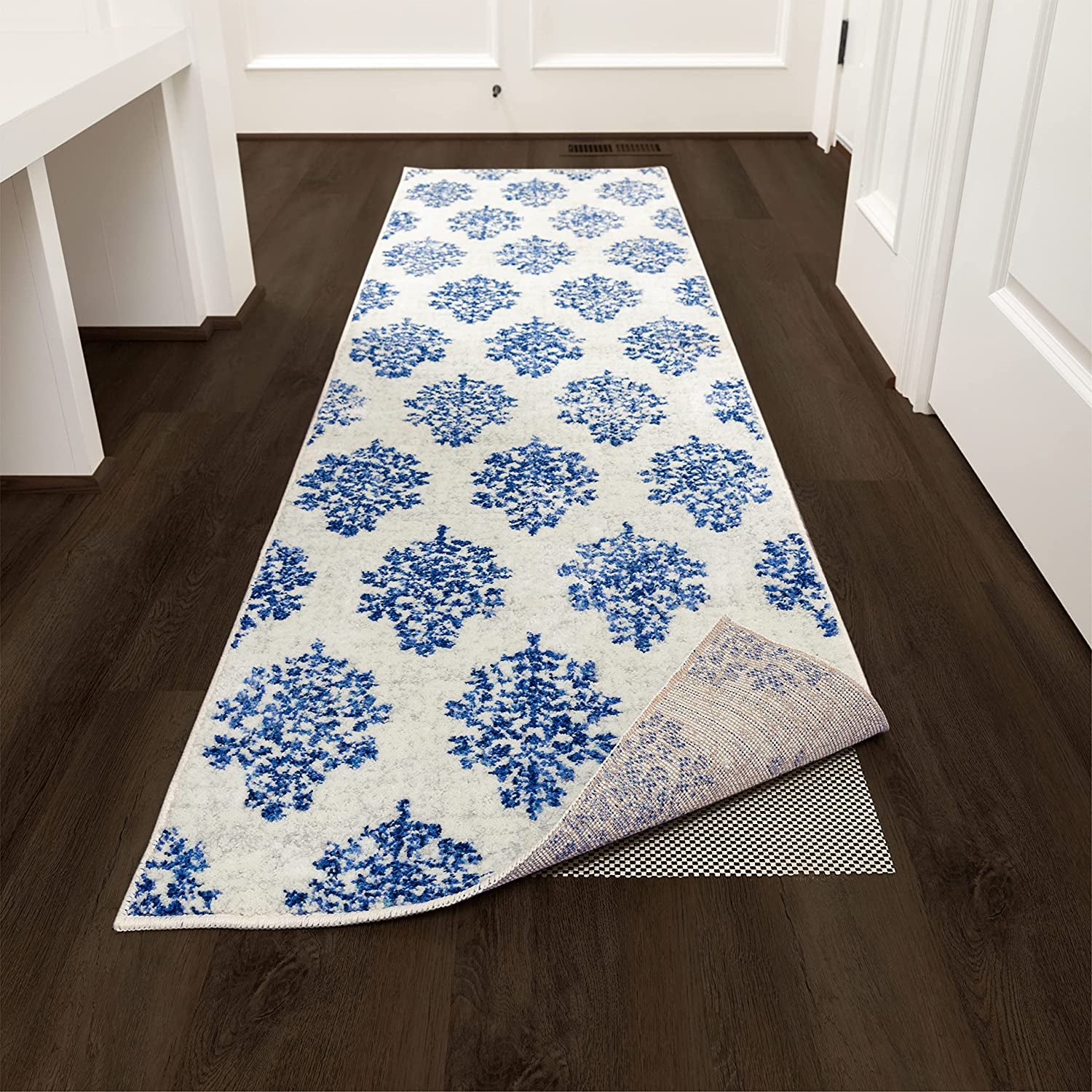 Rug Gripper Pad for Hardwood Floors - Non-Slip Rug Pads for Area Rugs - Thick Rug Grippers for Tile Floors - 2.5x13 Under Carpet Anti-Skid Mat - Ensures Your Rugs Stay Securely in Place