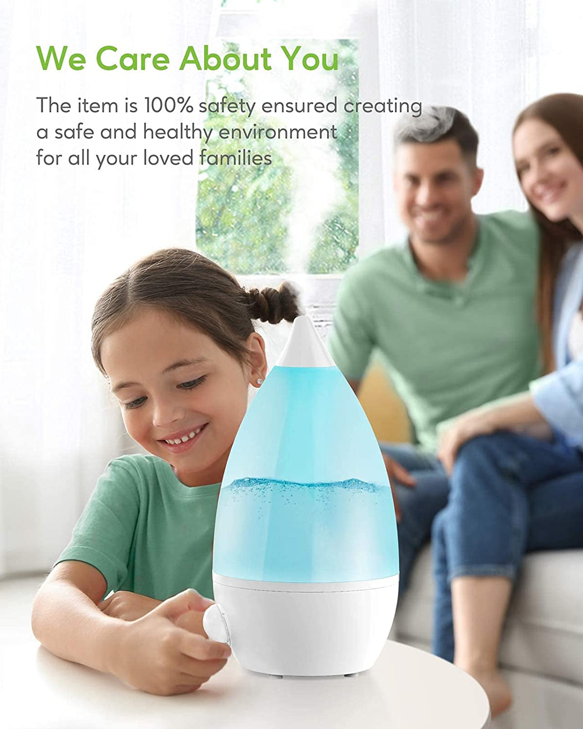 0.5 Gal Cool Mist Humidifiers: Ideal for Bedroom, Baby Room, Office, and Plants. Functions as an Essential Oil Diffuser with Adjustable Mist Output. Operates Quietly at 25dB Ultrasonic Technology. 