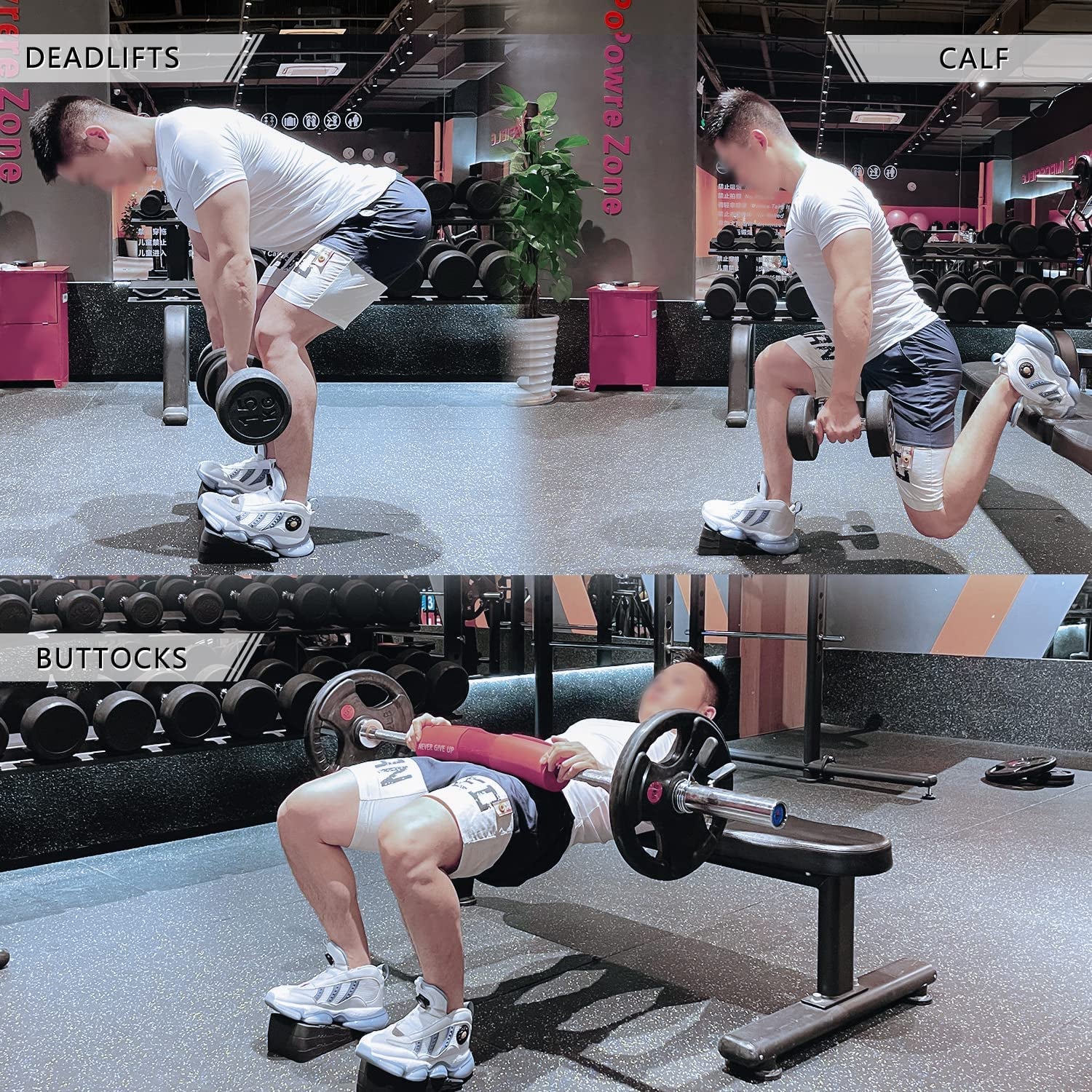 Adjustable Non-Slip Rubber Squat Wedge Blocks (6PCS) - Improve Mobility, Balance, and Strength for Squats, Deadlifts, and More.