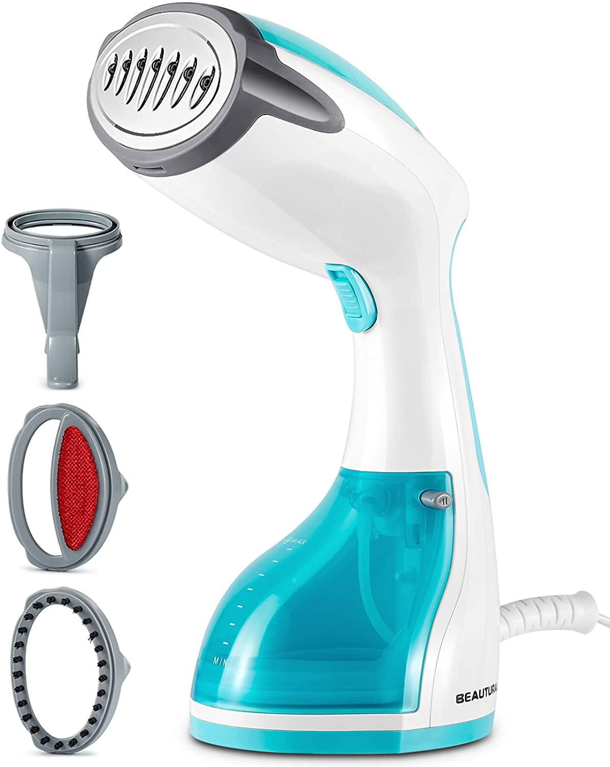 1200-Watt Handheld Garment Steamer with Rapid Heat-up, Large Water Tank, Aqua Color