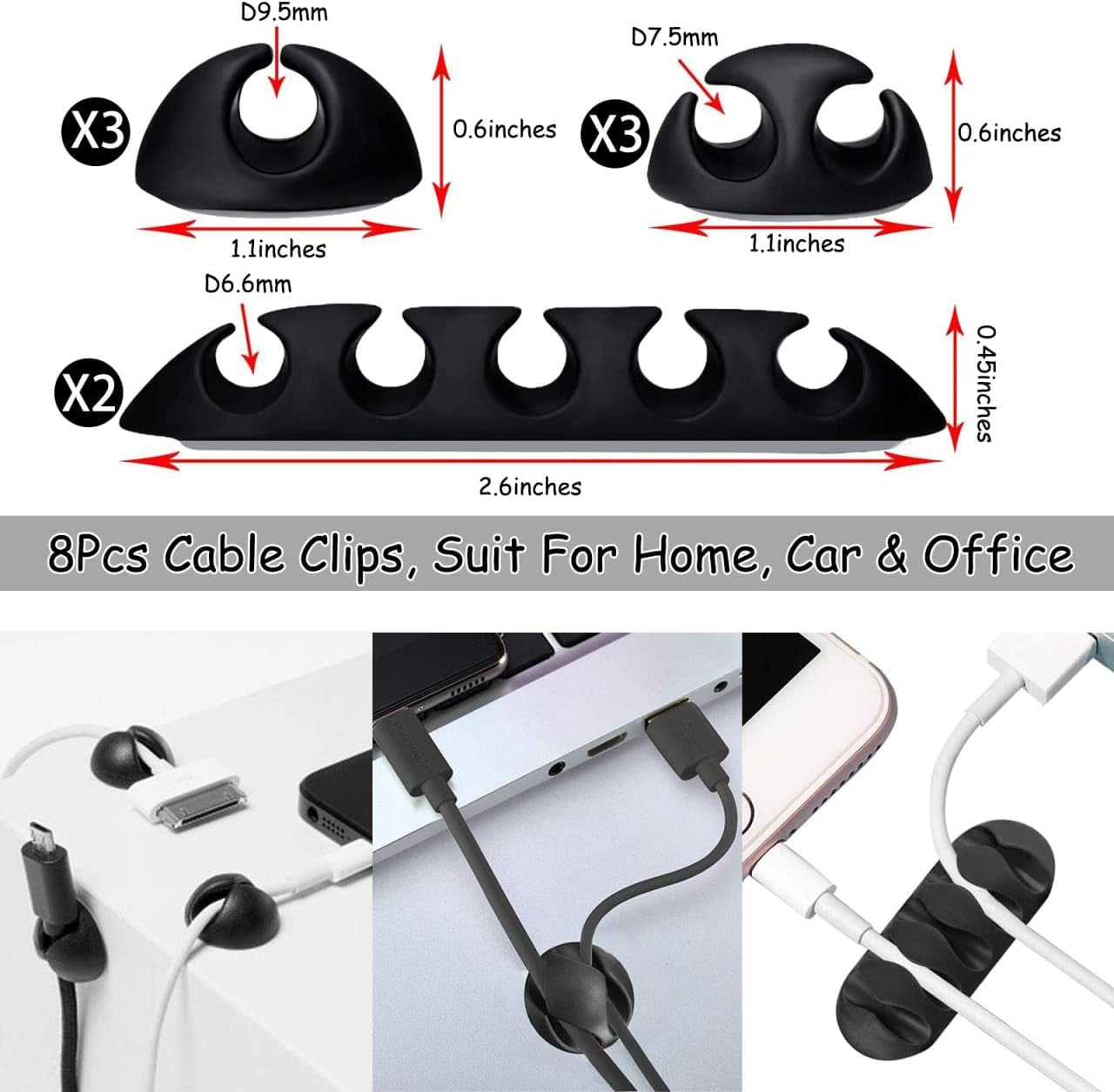 Cable Management Kit: 184-Piece Cord Organizer Set, including 40 Adhesive Cable Clips Holders, 4 Cable Sleeves, 100 Zip Ties, 50 Reusable Fastening Cable Ties, and 1 Cable Tie Roll. Ideal for Organizing Office Desk Electronics and Cables.