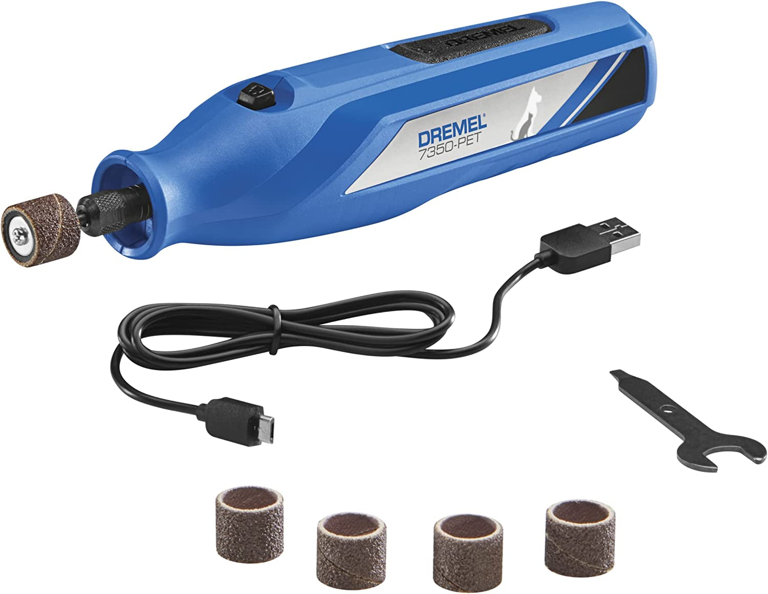 Pet Grooming Kit: Dremel 7350-PET 4V Nail Grinder for Dogs and Cats - Easy-to-Use and Safe Nail Trimmer for Pets of All Sizes