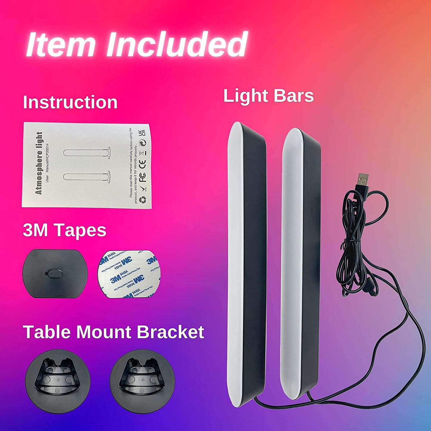 RGB Smart Light Bar with Bluetooth App Control, 19 Scene Modes, 16 Million Colors, USB Powered LED Play Light Bar for PC, TV, Entertainment, Party