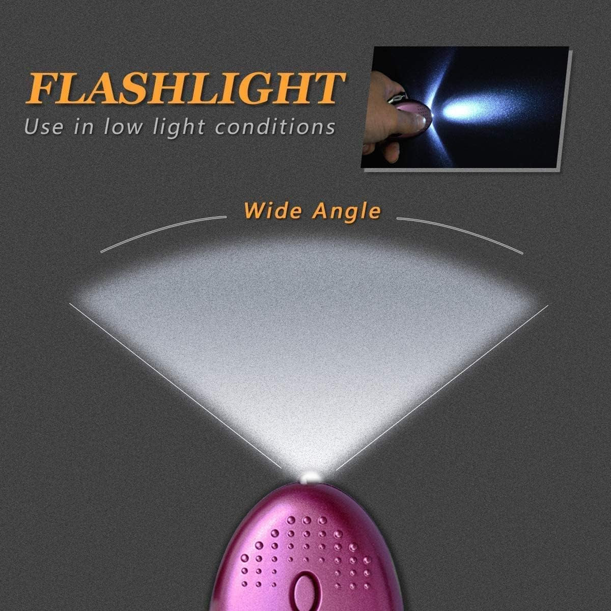 USB Rechargeable Personal Alarm for Women, Children, and the Elderly - 130dB Self Defense Siren with Pure Copper Keychains and LED Strobe Light (Multicolor)