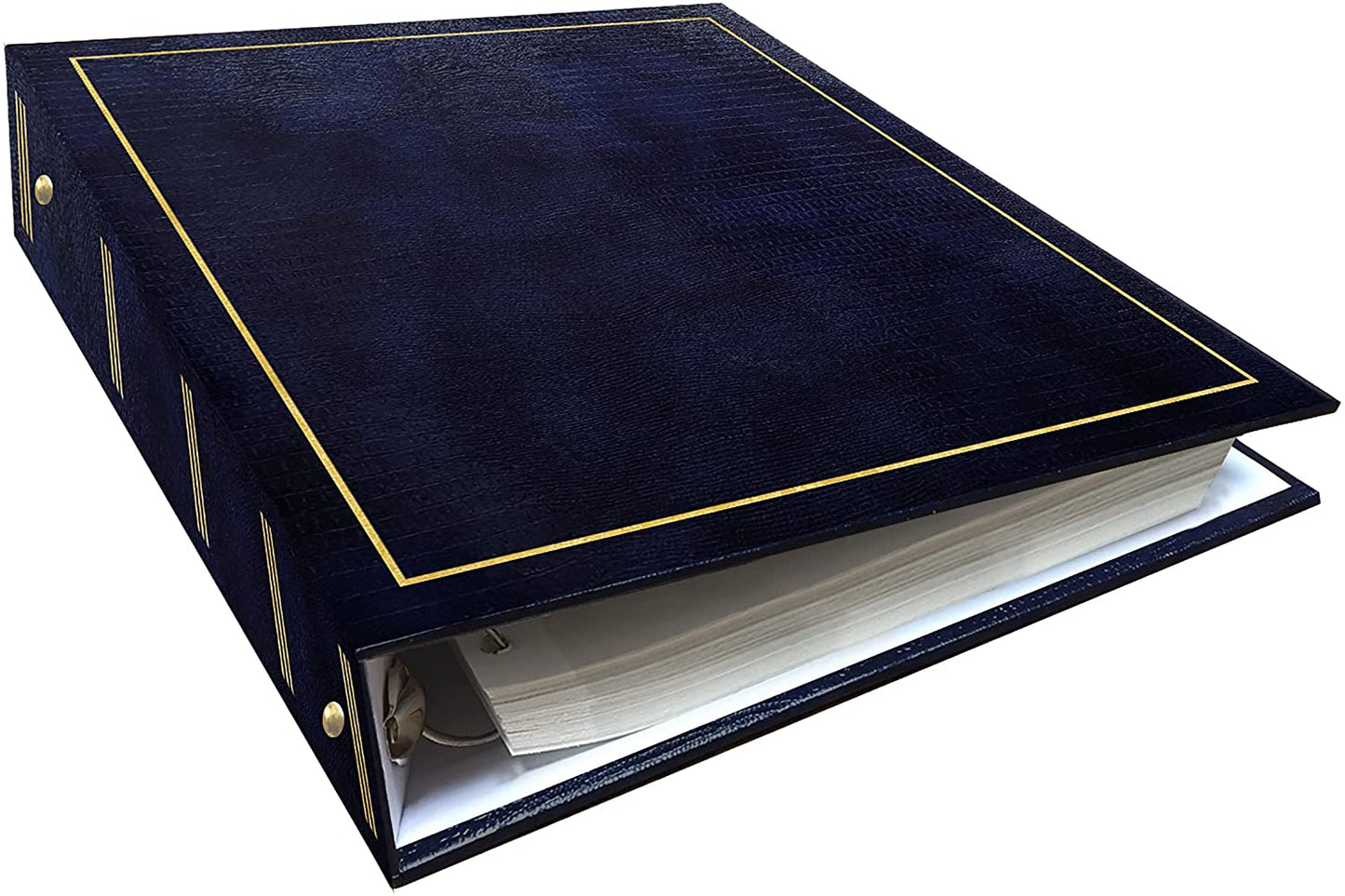 Magnetic Self-Stick 3-Ring Photo Album 100 Pages (50 Sheets) - Navy Blue