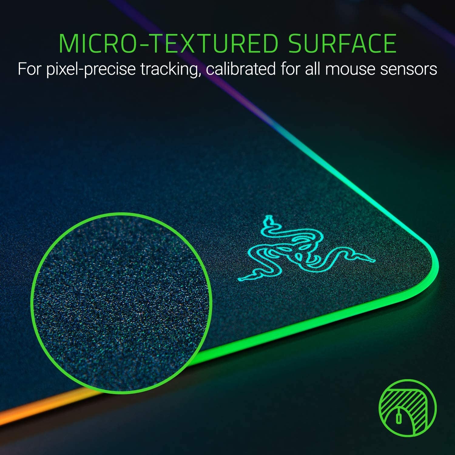 V2 RGB Gaming Mousepad: Personalizable Chroma Illumination - Integrated Cable Organization - Optimal Control & Speed - Non-Slip Rubberized Base