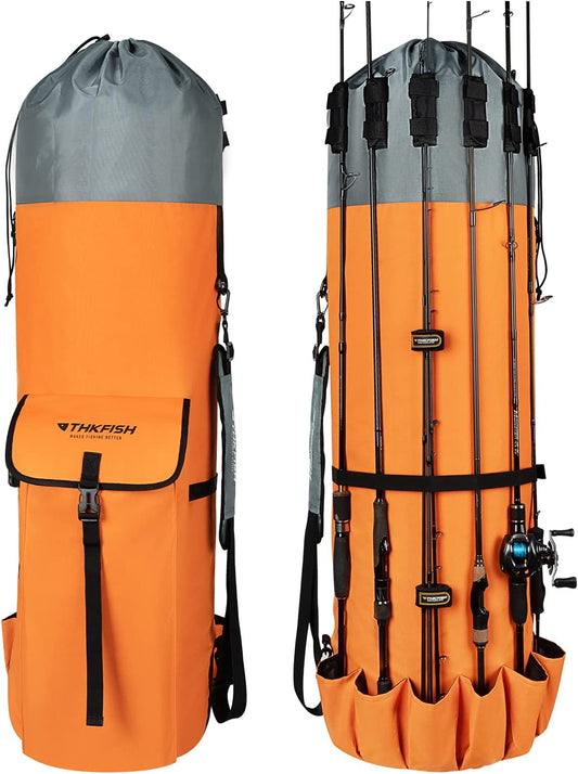 Durable 900D Oxford Cloth Fishing Rod Bag - Travel Case for Storing Up to 6 Rods with Reels