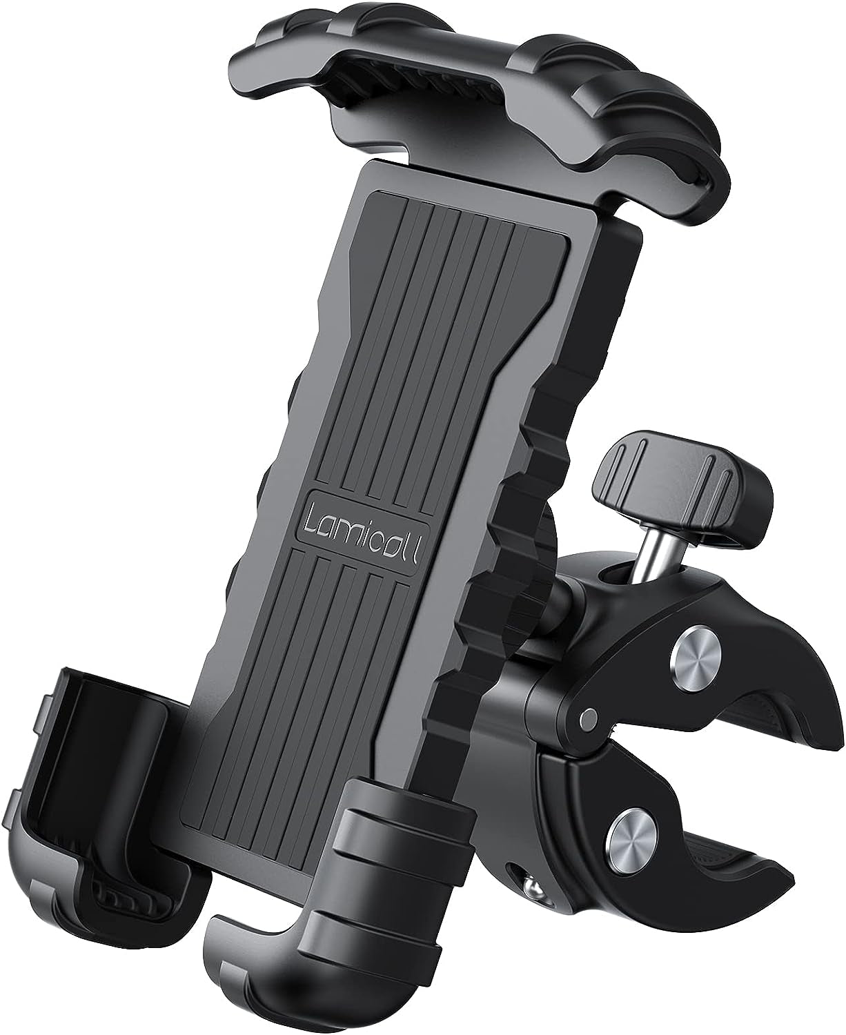 Motorcycle Phone Mount Holder - Effortless Handlebar Phone Clamp, Compatible with iPhone 14 15 Pro Max 13 Pro Max 12 Plus, Galaxy S23 Ultra, S22, S21, 4.7-6.8" Cellphone - Quick and Simple Installation