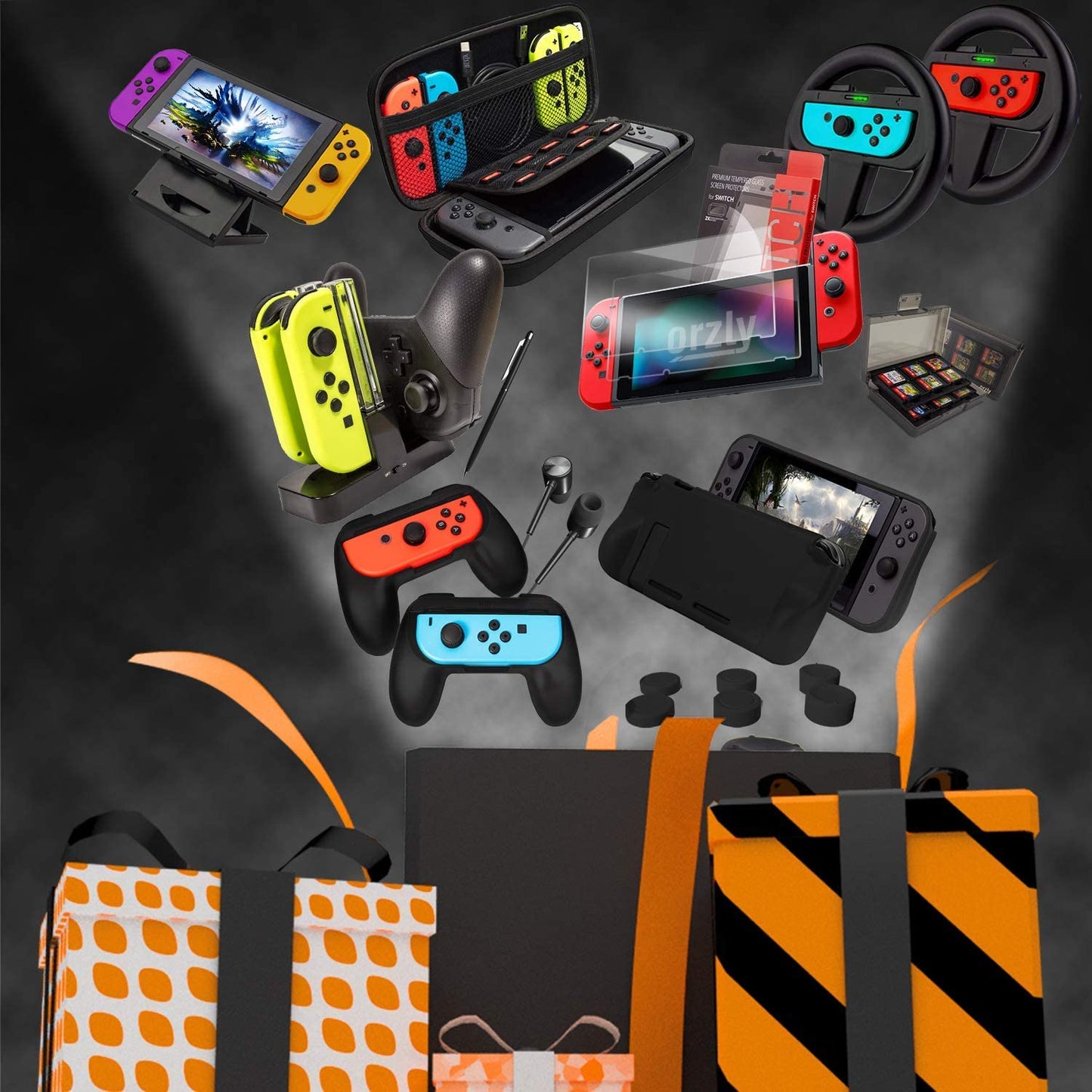 Accessory Bundle Kit for Nintendo Switch OLED Console Users - Jet Black