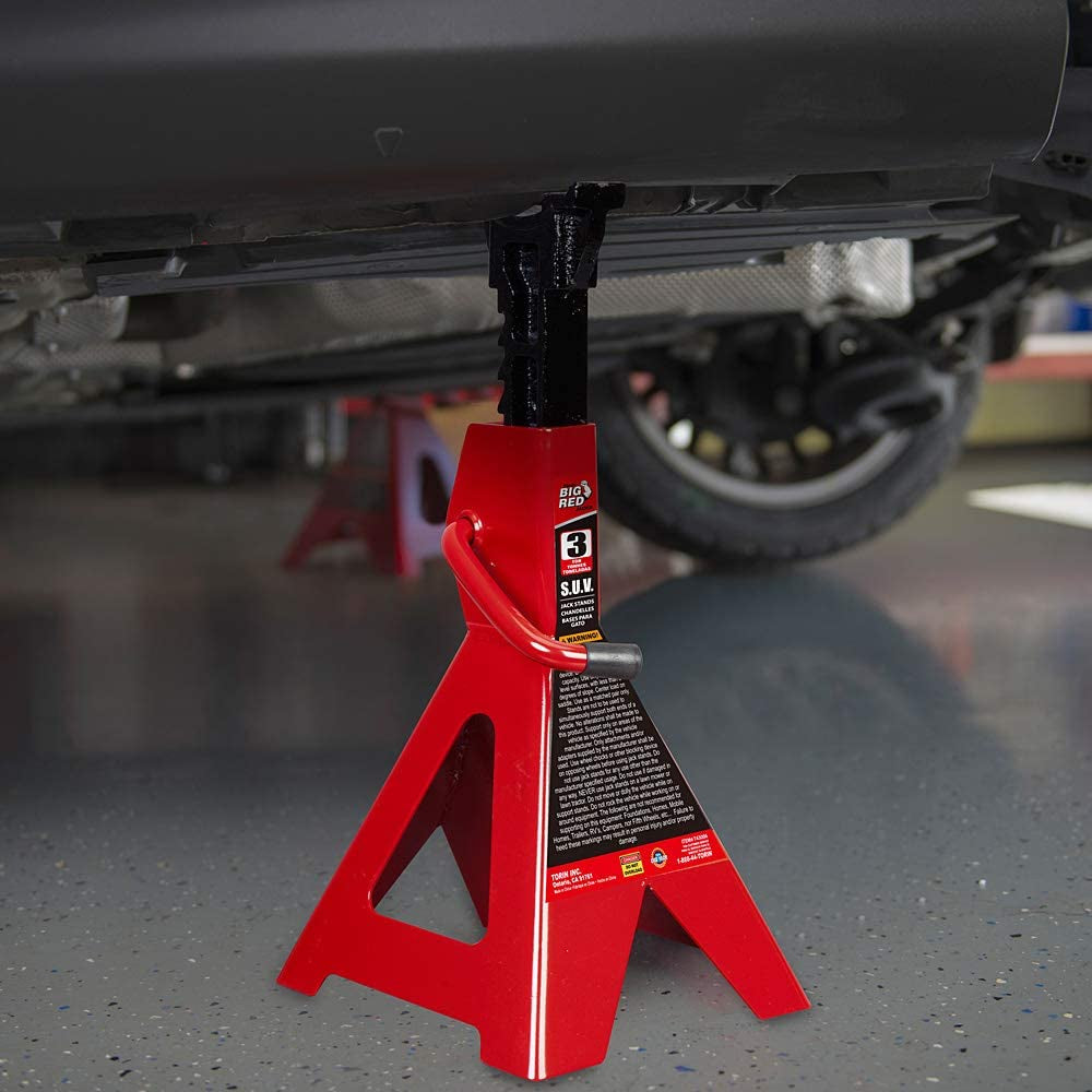 Torin Steel Jack Stands (Fits: SUVs and Extended Height Trucks): 3 Ton (6,000 lb) Capacity, 1 Pair