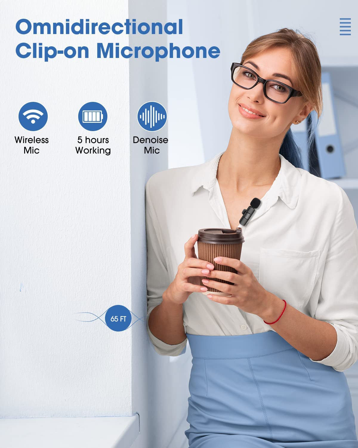 Wireless Lavalier Microphone for iPhone/iPad - Mini Clip-On Microphone Wireless Solution for iPhone Video Recording, Denoising, Omni Lav Lapel Mic Perfect for Interviews, YouTube, Vlogging, Live Streaming, TikTok, and Content Creation.