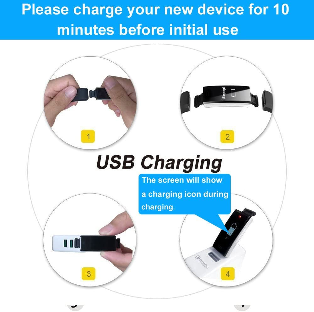 Smart Fitness Tracker with Heart Rate Monitor, Sleep Tracker, and Activity Pedometer for Android and iOS Smartphone
