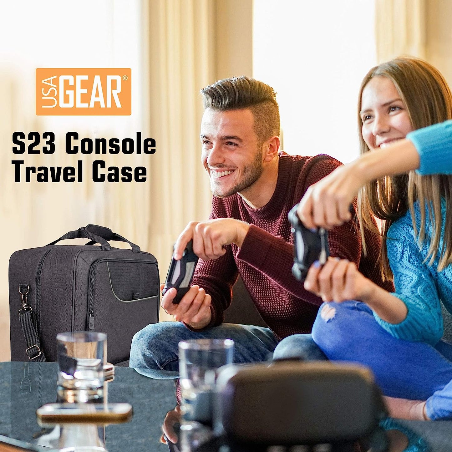 Black PS5 Case Console Case compatible with Playstation 5 and PS5 Digital Edition. Features a Customizable Interior for Playstation Controller, PS5 Games, Gaming Headset, and Gaming Accessories.