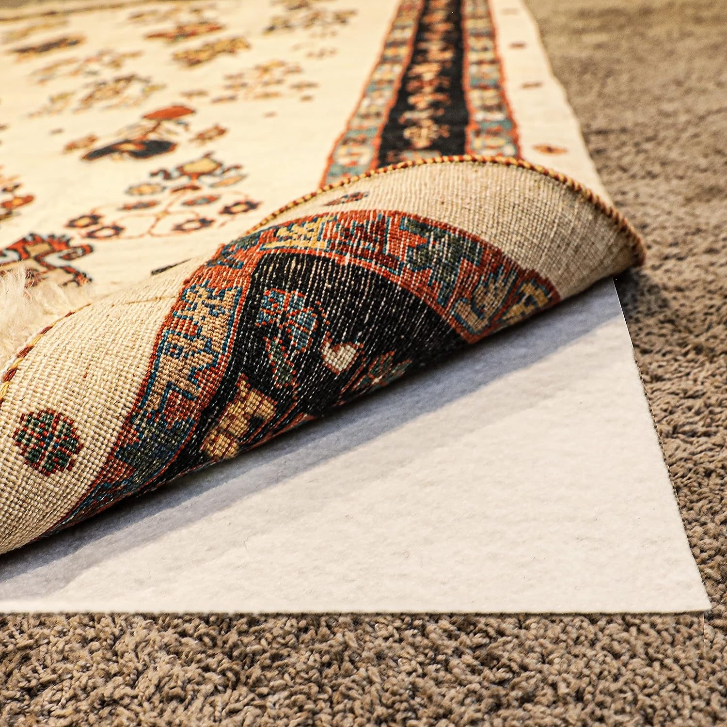 Non-Slip Rug Pad for Rugs Over Carpet - 6 by 9-Feet 