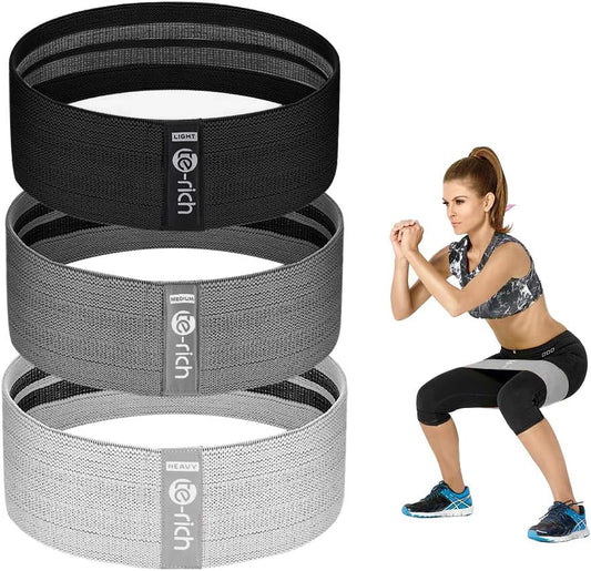 Resistance Bands for Legs and Butt, Fabric Workout Loop Bands, Set of 3