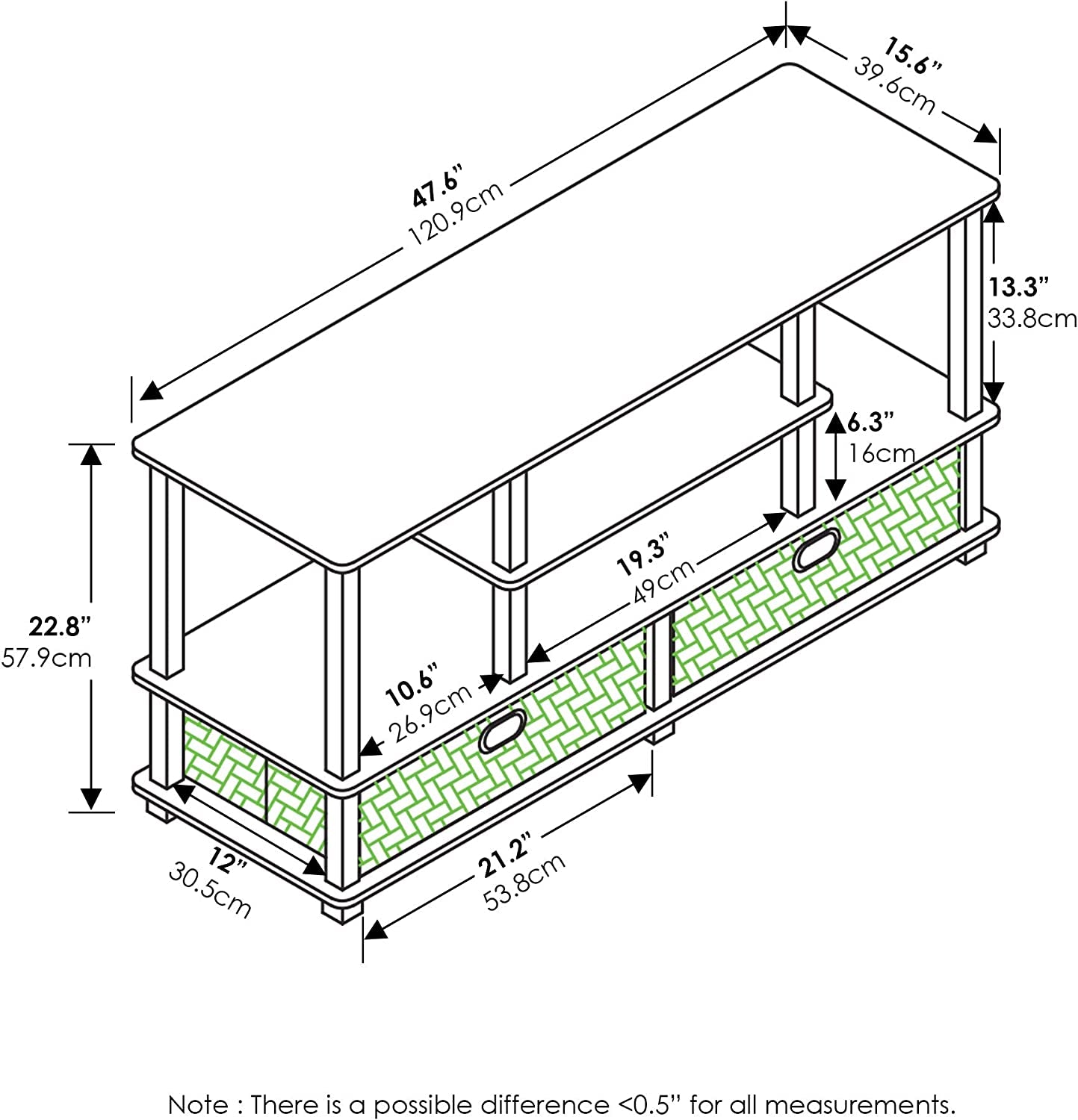  TV Stand in Espresso/Brown Finish