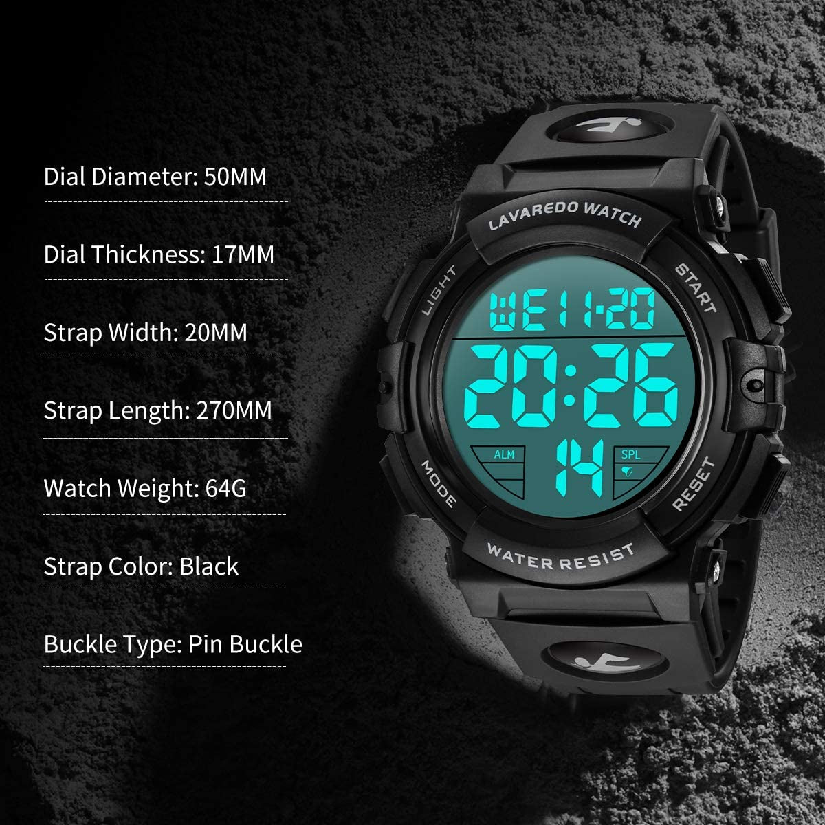 Waterproof Men's Sports Military Watch with LED Backlight, Alarm, Date, and Shockproof - Outdoor Chronograph Multifunctional Timepiece