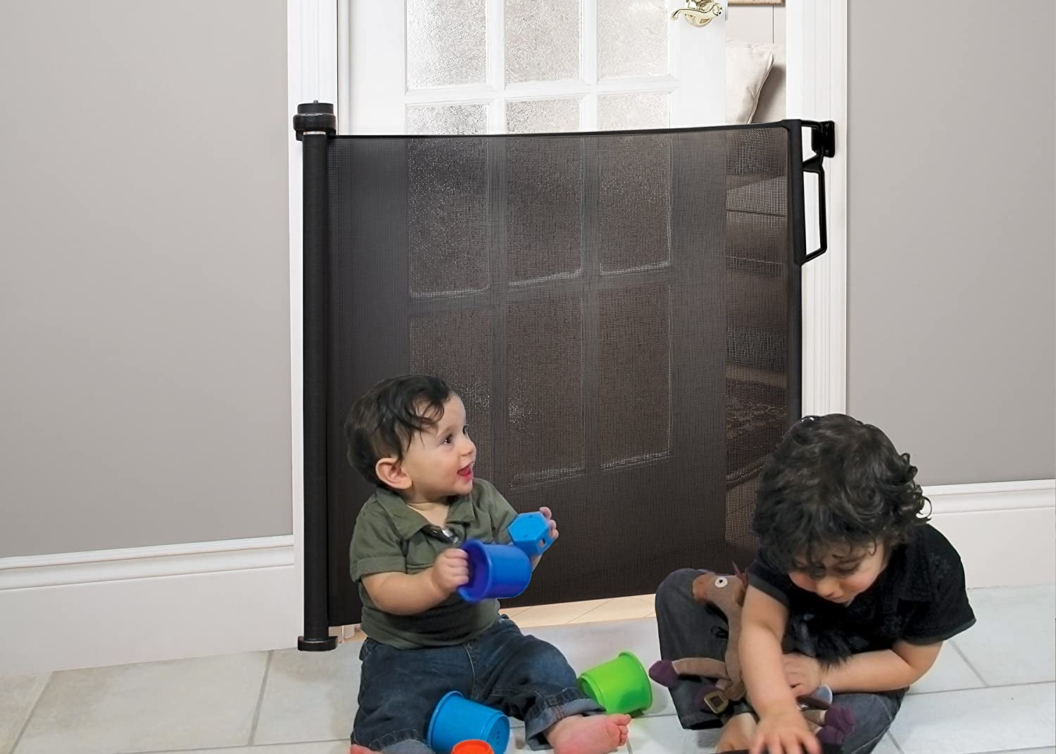 Retractable Safety Gate in Black - Enhancing Safety and Style