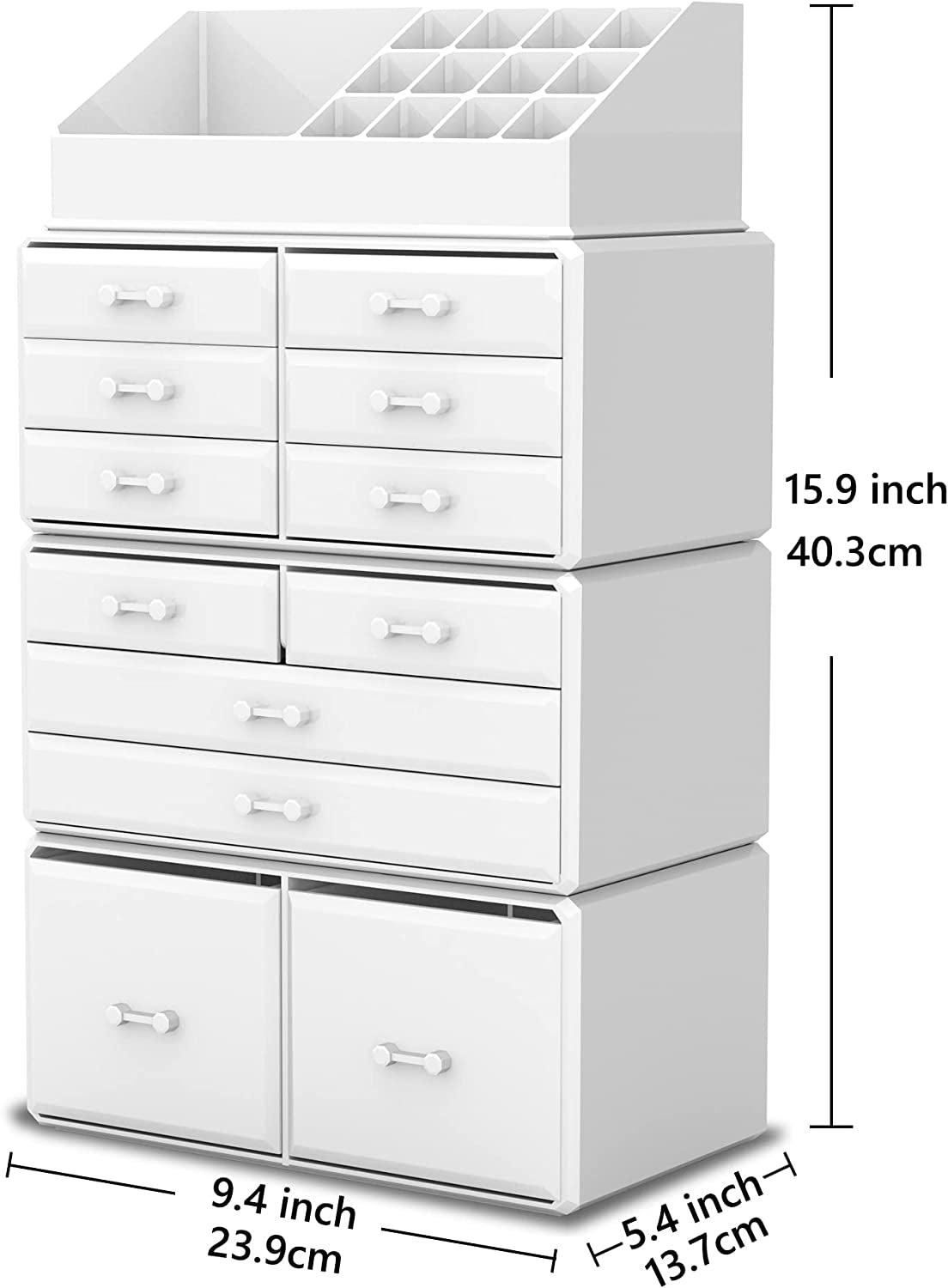 12 Drawer Makeup Cosmetic Organizer Storage Drawers Display Boxes Case 