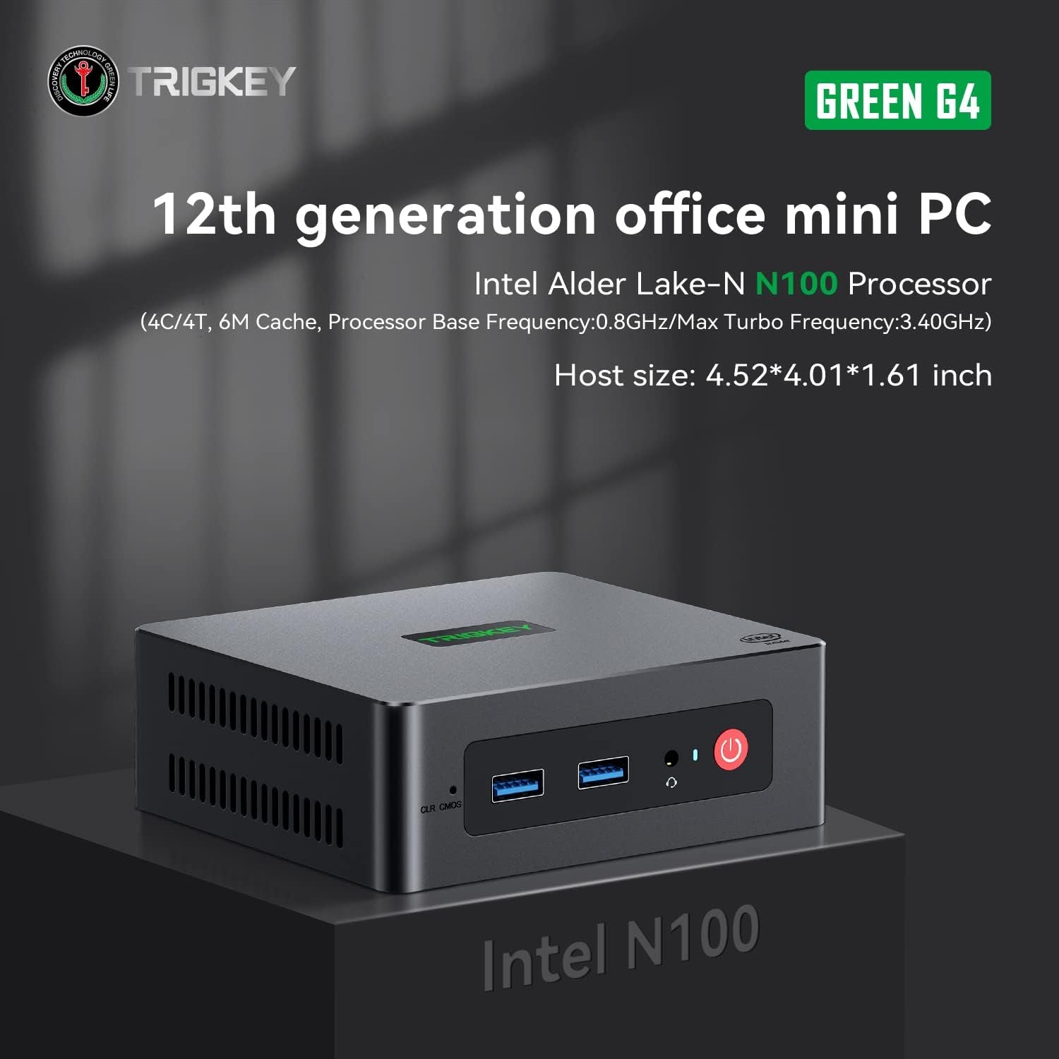 Intel N100 Mini PC with 16GB DDR4 RAM, 500GB M.2 PCIE1 SSD, TRIGKEY S3 Mini Computer, Supports W++10 Working Micro PC, 4K@60Hz UHD Graphics Dual Display, WiFi 5, and W++11