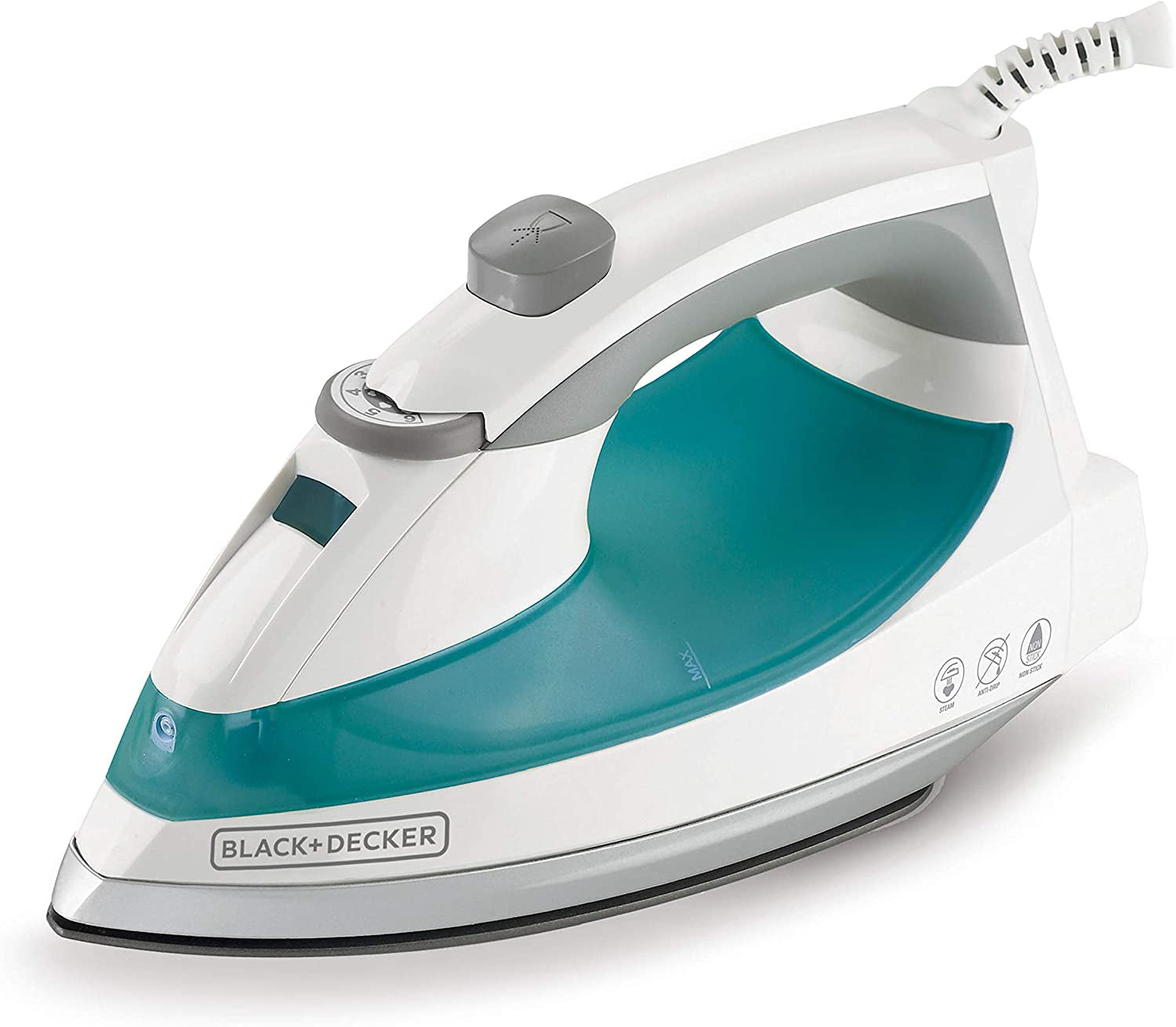 Lightweight Steam Iron, Teal1200 Watt Clothing Iron