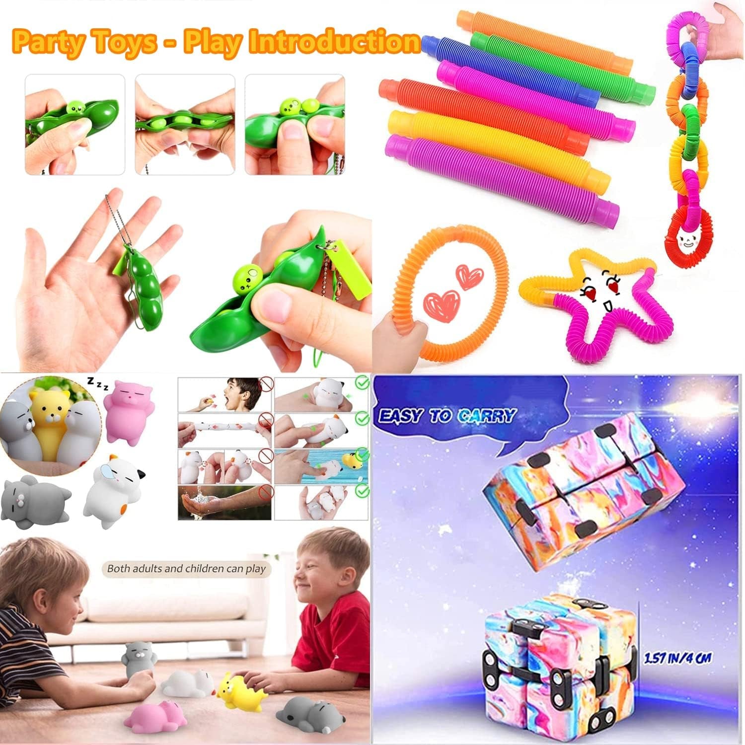 Popits Fidget Toy Pack - Stress-Relief Sensory Box Set with Simple Pop Bubble Toys for Kids and Adults with ADHD, Anxiety, or Autism