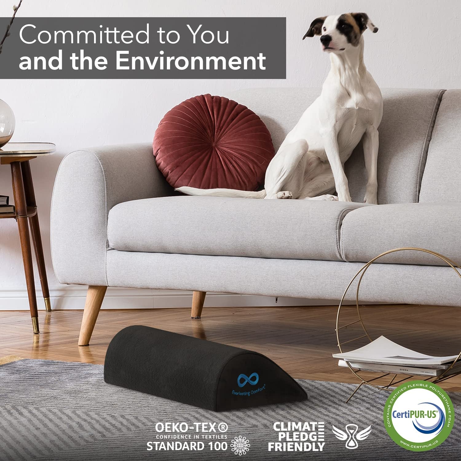 Under Desk Foot Rest with Premium Comfortfoam™ - All-Day Support, Pain Relief - Ideal for Home Office, Gaming, and Workstations