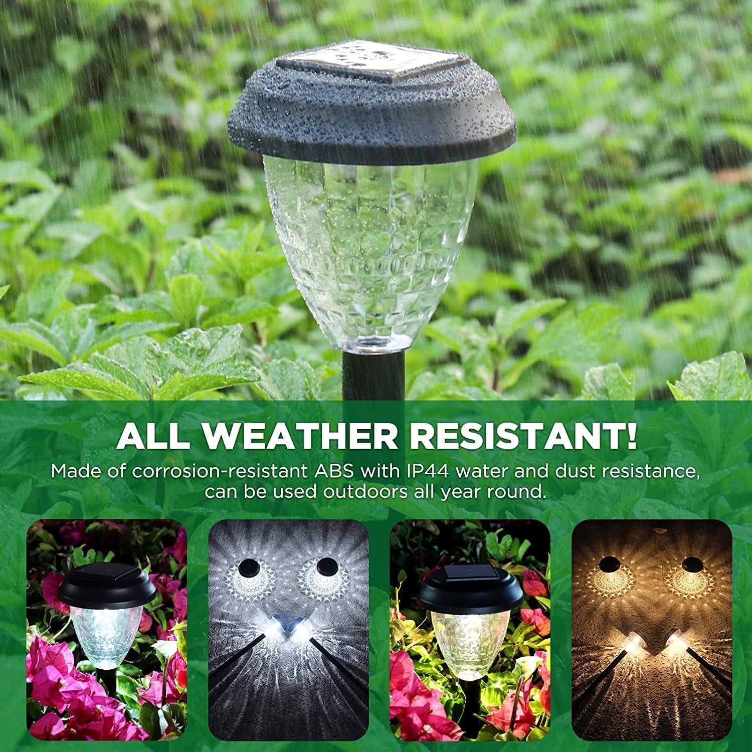 10-Pack Super Bright Solar Garden Lights - Waterproof LED Landscape Lighting Decorative for Walkway, Patio, and Yard, Provides Up to 14 Hours of Lighting from Dusk to Dawn