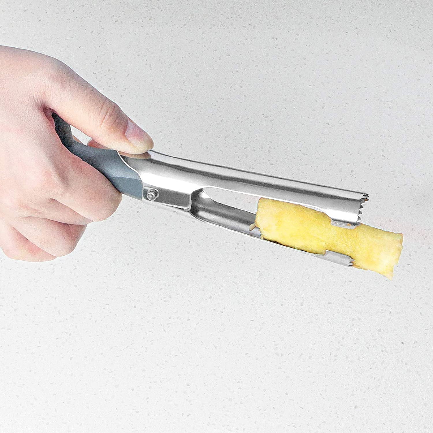 Premium Apple Corer, Food-Grade Stainless Steel Blade, Sturdy Ergonomic Handle, Easy to Use, Sharp and Durable, for Removing Cores of Apples and Pears, 6.9Inch, Grey