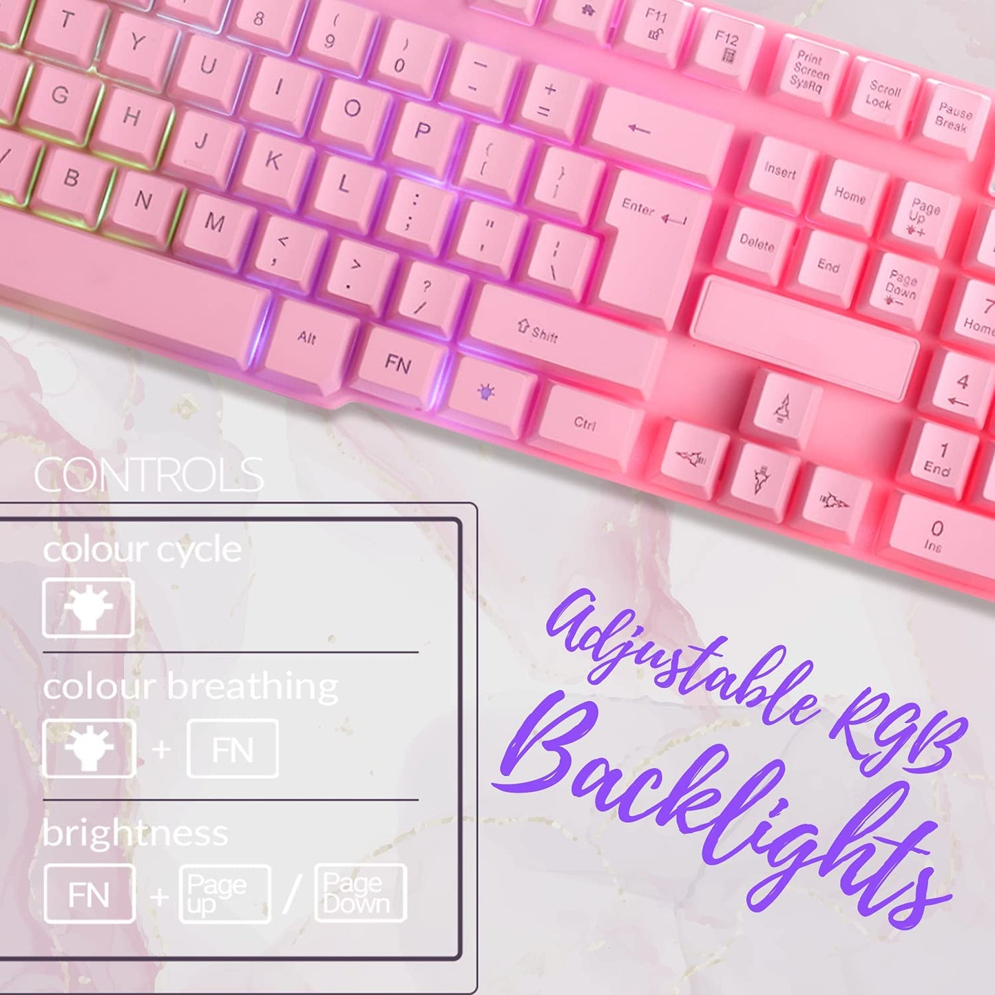 4-in-1 Pink Gaming Bundle: Includes Pink Gaming Keyboard, Mouse, Headset with RGB Backlight, and Mouse Pad. Perfect for Gamers, Xbox, PS4, PS5, and Nintendo Switch Users.