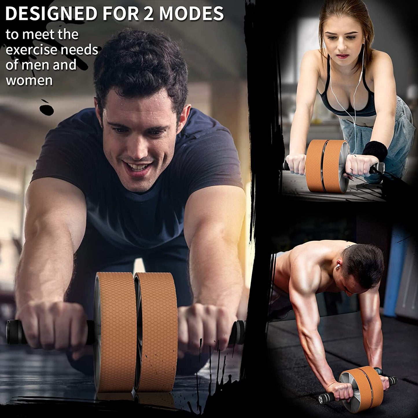 Ab Roller Wheel Set for Core Strength and Muscle Training, with Muscle Roller Stick for Pain Relief and Recovery, Ideal for Home Gym Workouts